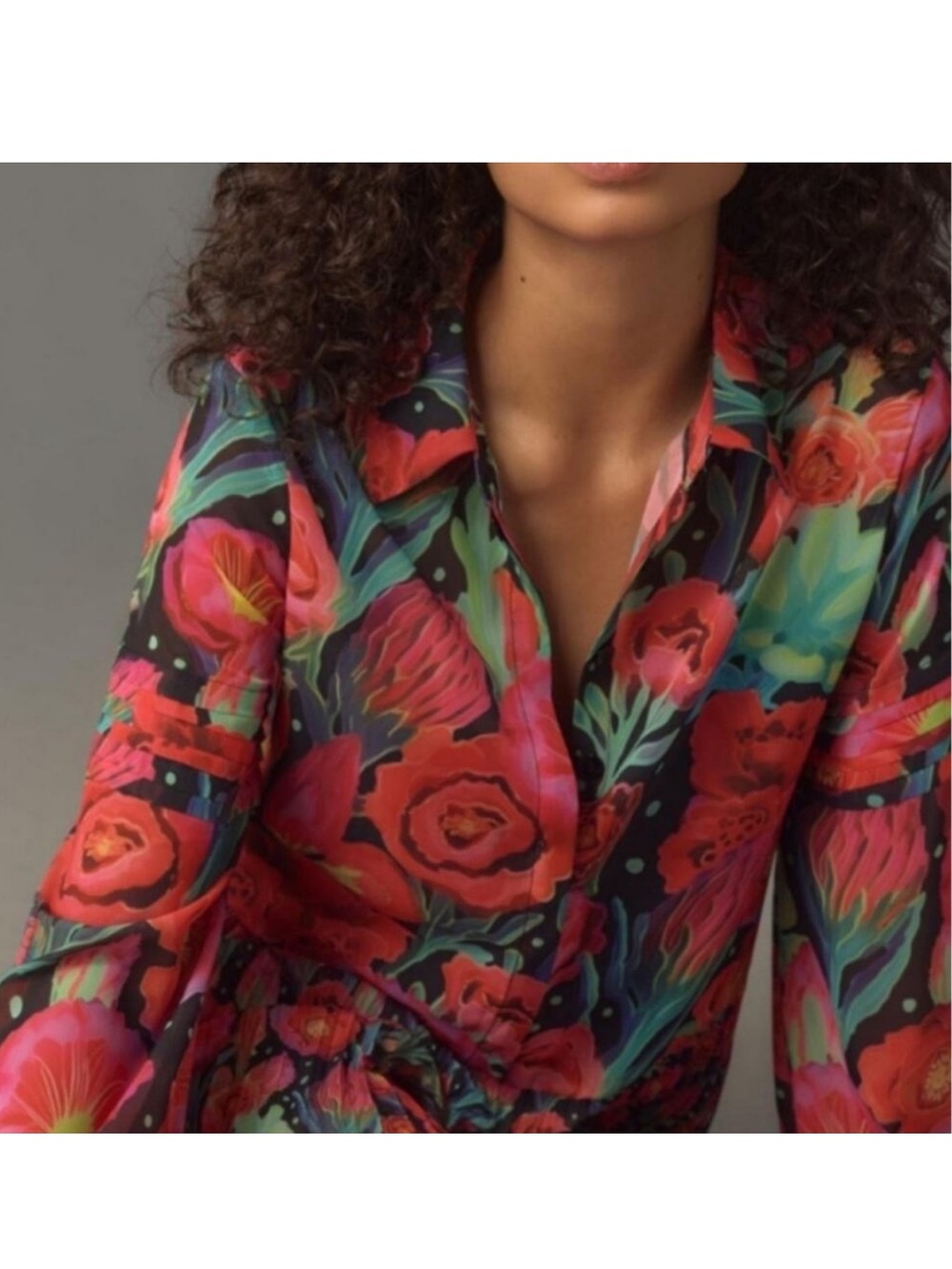 Farm Rio x Anthropologie | Pleated Drop-Waist Maxi Dress L - Picture 5 of 11